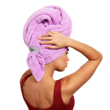 Load image into Gallery viewer, Curly Girl Large Microfiber Hair Wrap Towel for Women, Hair Drying Towel with Elastic Strap, Anti Frizz, Fast Drying, Hypoallergenic, Curly Hair Towel, Ultra Soft Hair, 41&quot; x 31&quot;